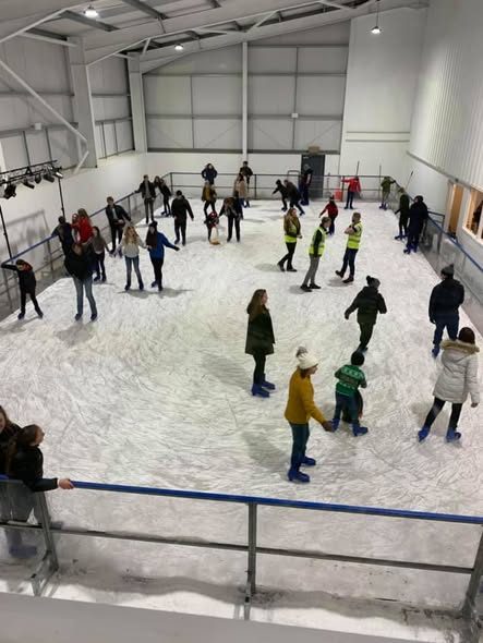 Skaters out on the rink during ice skating season
