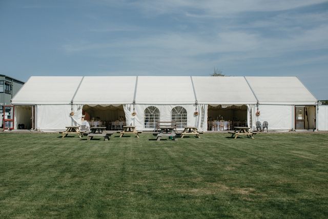The marquee on the lawn